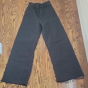 Zara Wide Leg Raw Hem Sailor Pants